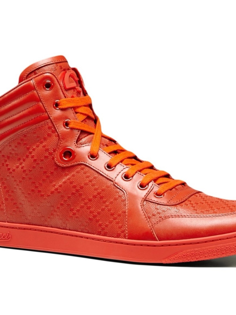 Gucci Orange Diamante Leather High Top Sneakers Men 5G